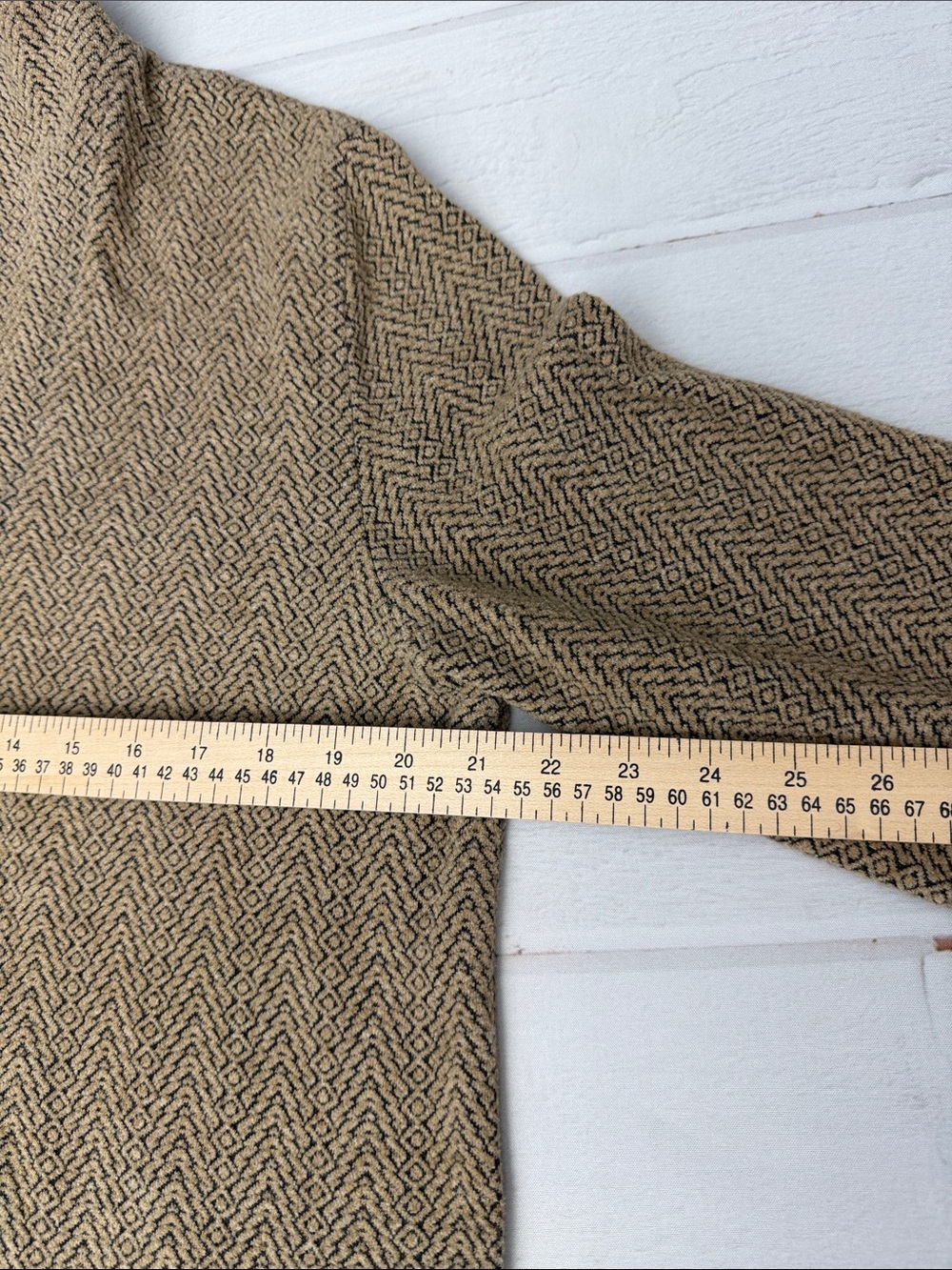 Diamond Tea XL Brown Herringbone Full Zip Long Duster Maxi Coat - Picture 10 of 10